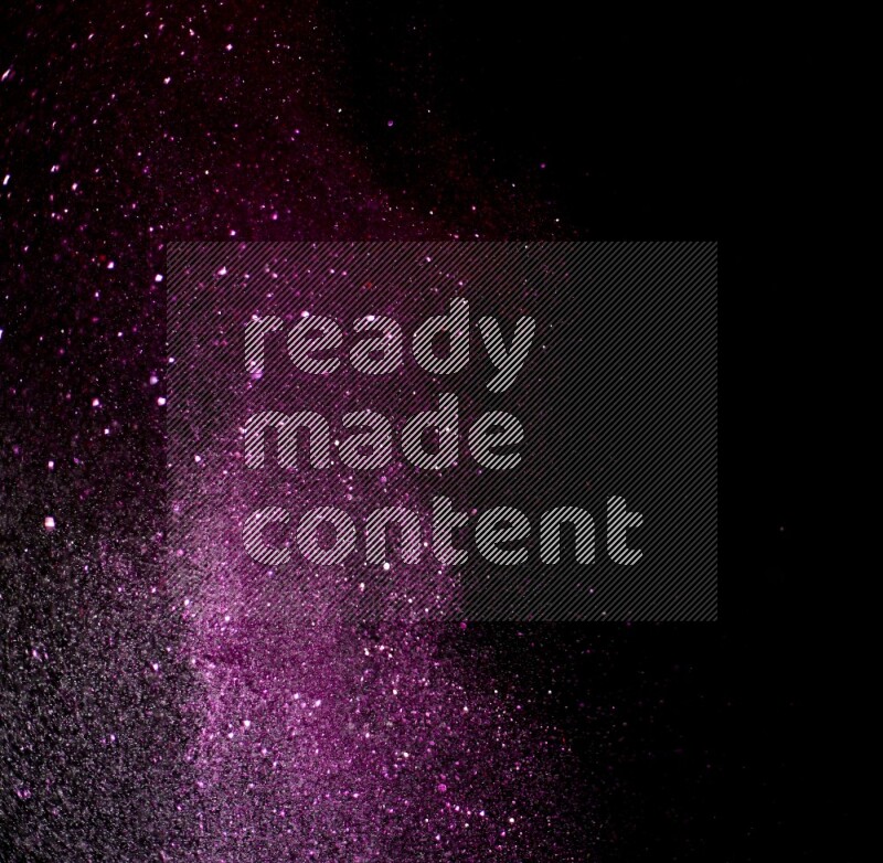 Pink glitter powder isolated on black background