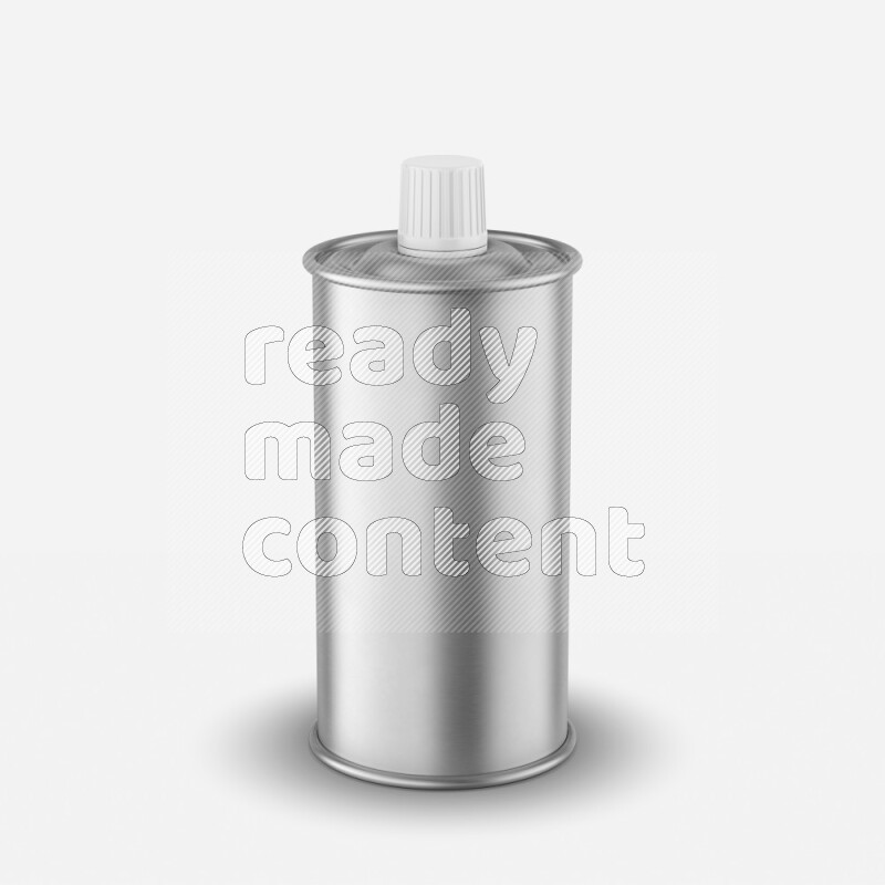 Glossy metallic tin can mockup with screw cap isolated on white background 3d rendering