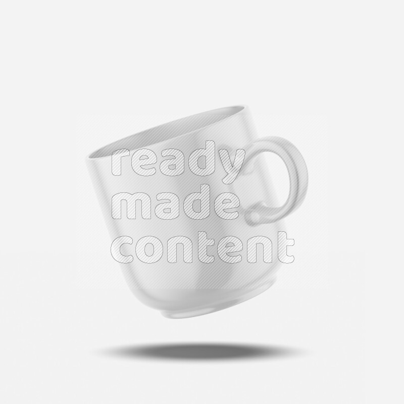 Ceramic glossy mug mockup isolated on white background 3d rendering
