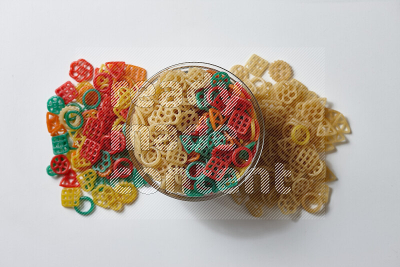 Snacks on white background