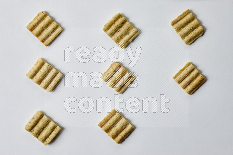 Crackers snacks on white background