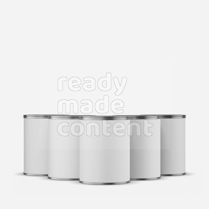Set of paper tube mockup with glossy label and metal lid isolated on white background 3d rendering