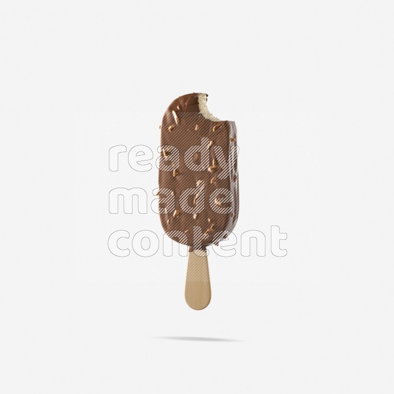 Chocolate ice cream stick mockup isolated on white background 3d rendering