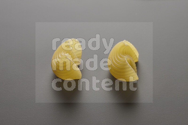 Pipe pasta on grey background