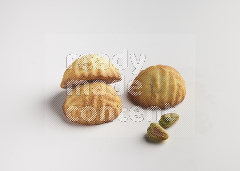 Three Pieces of Maamoul direct on white background