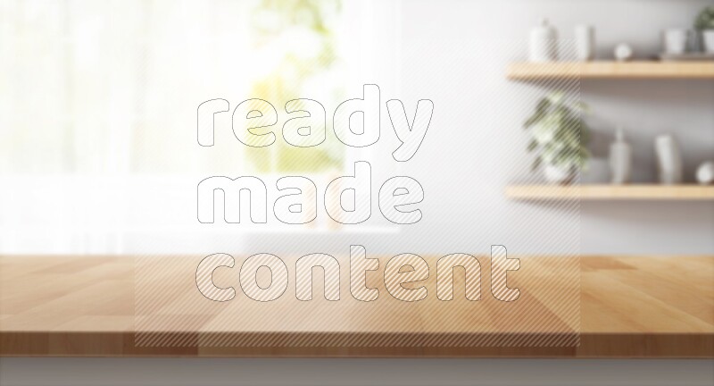 Kitchen tabletop with kitchen view