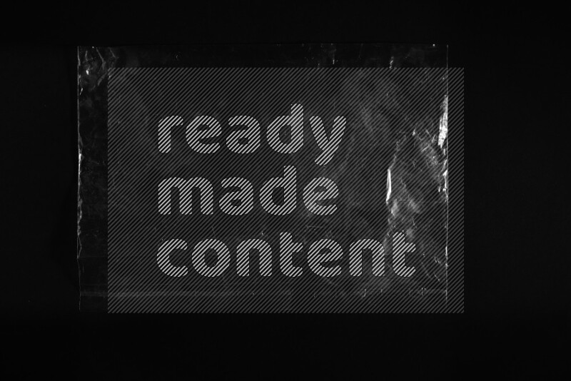 Transparent plastic textures on black background
