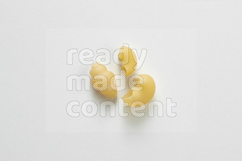Different pasta types on white background