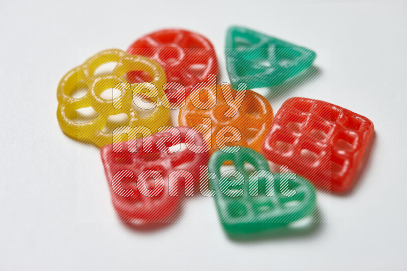 Snacks on white background