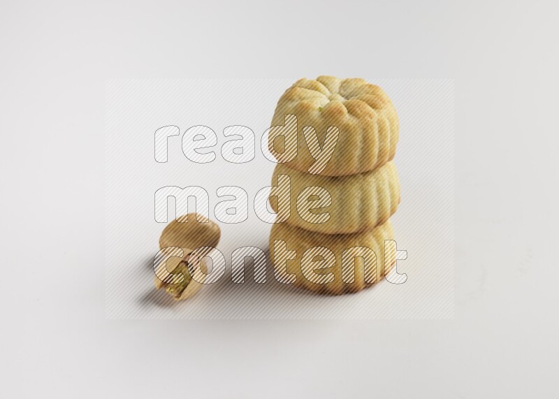 Three Pieces of Maamoul direct on white background