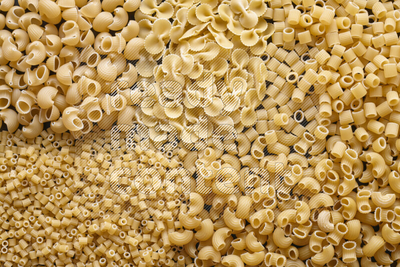 5 types of pasta filling the frame