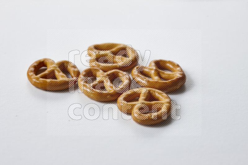 Pretzels snacks on white background