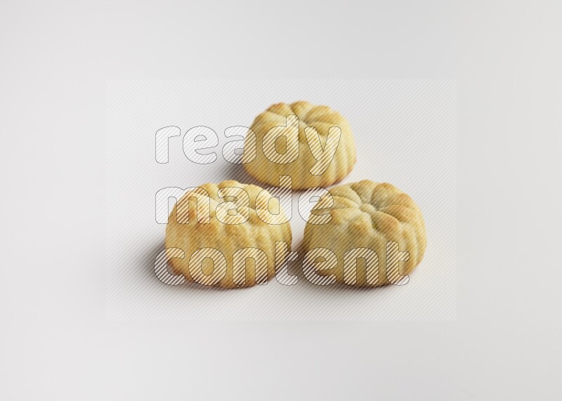 Three Pieces of Maamoul direct on white background