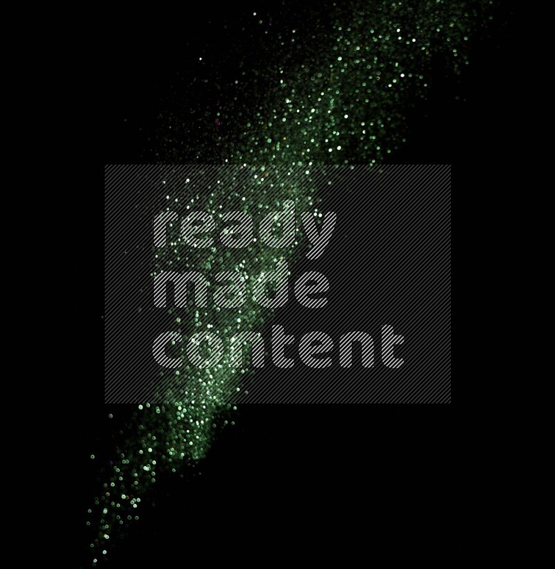 Green glitter powder isolated on black background