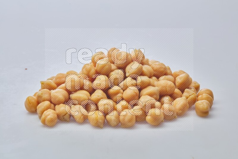 Boiled chickpeas on white background