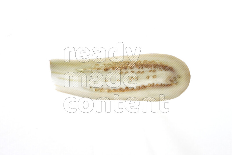 Eggplant slices on illuminated white background
