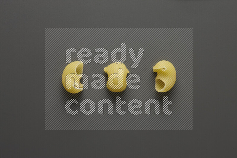 Pipe pasta on grey background