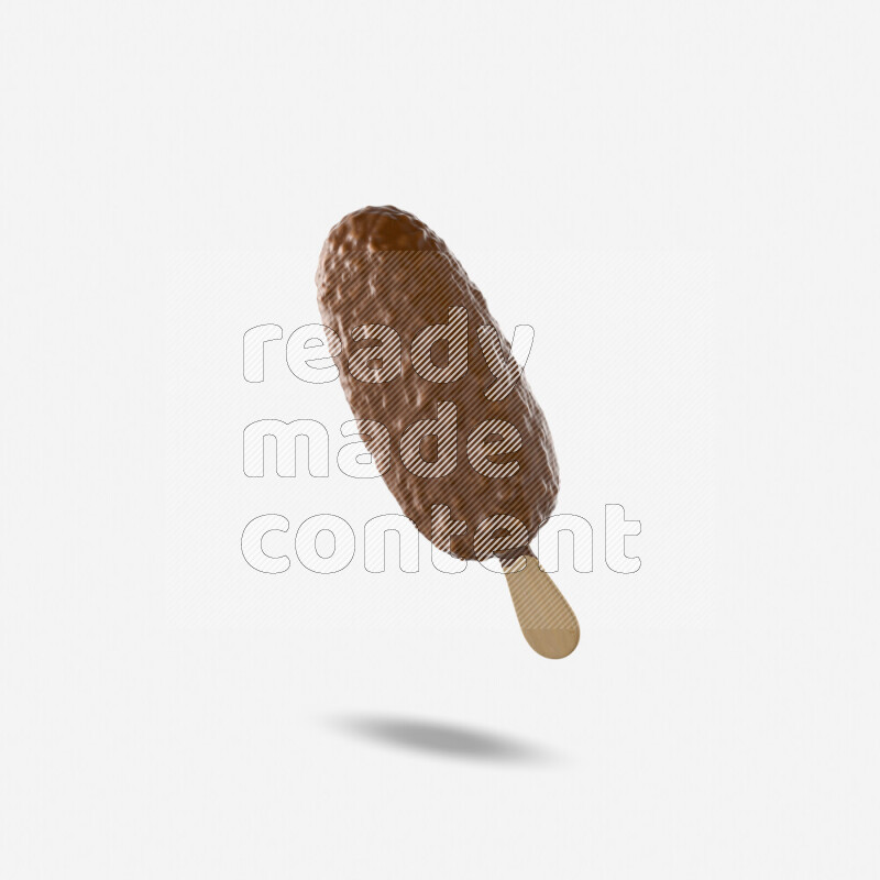 Chocolate ice cream stick mockup isolated on white background 3d rendering
