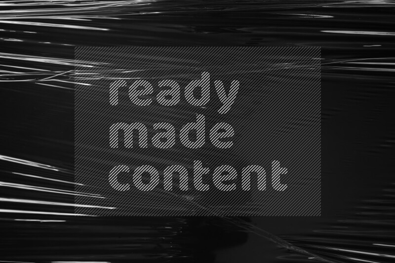 Plastic wrap texture on black background