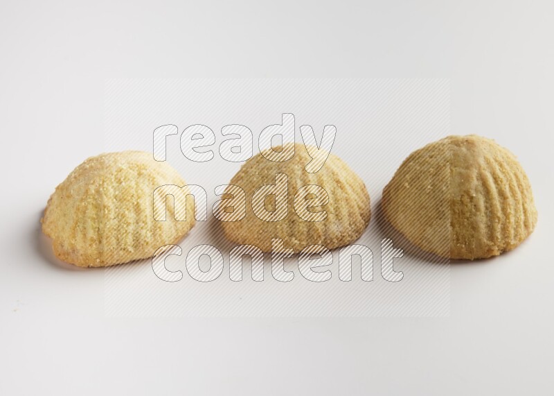 Three Pieces of Maamoul direct on white background