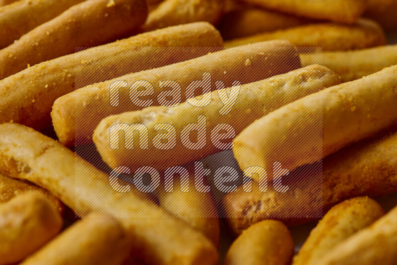Assorted snacks on white background