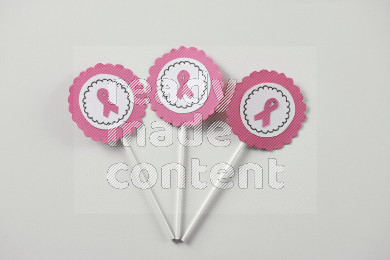 Cancer awareness signs on white background