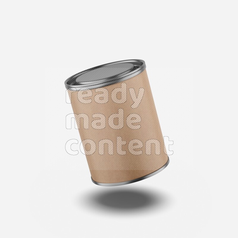 Kraft paper tube mockup with metal lid isolated on white background 3d rendering