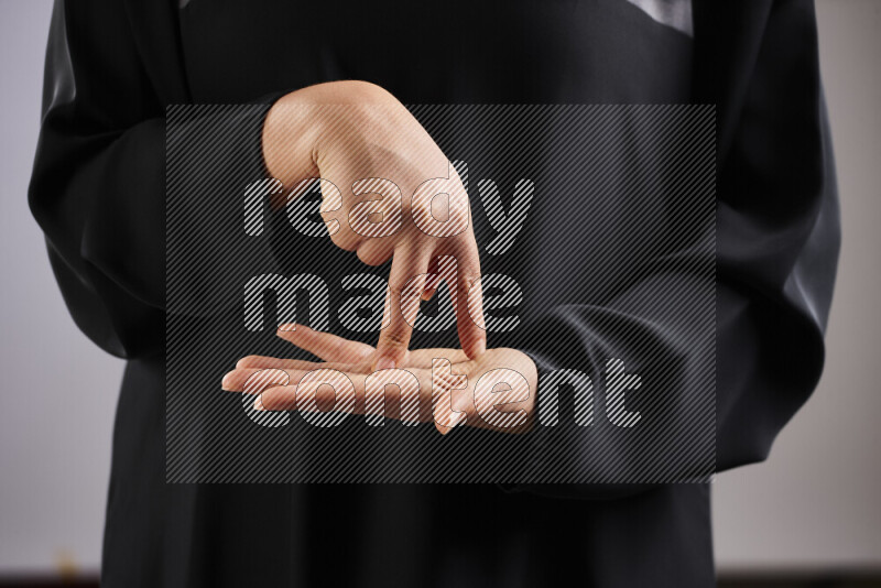 Woman hands gesturing sign language