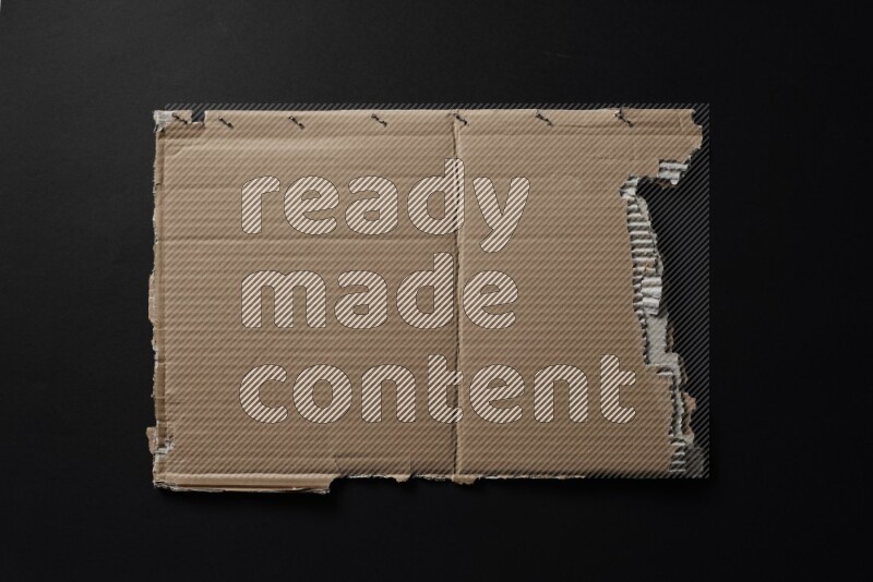 Cardboard on black background