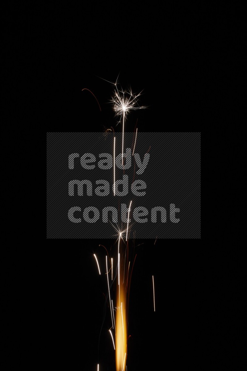 Sparkler candle isolated on black background