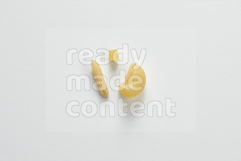 Different pasta types on white background