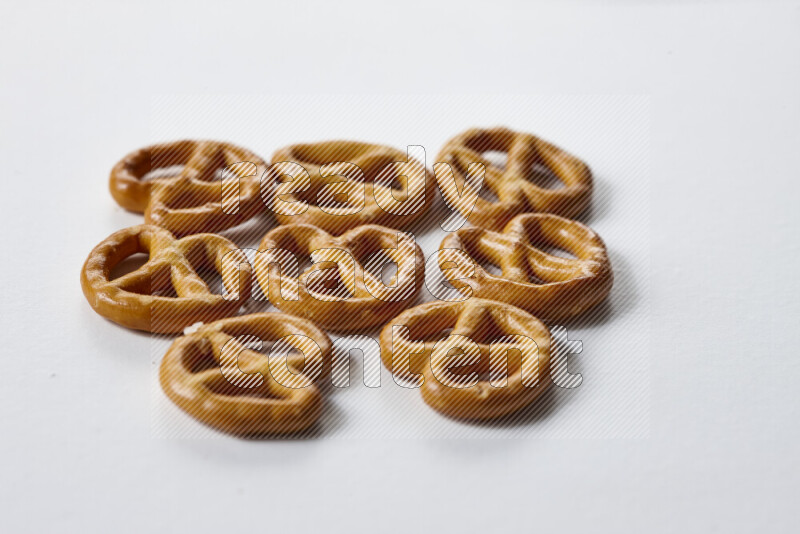Pretzels snacks on white background