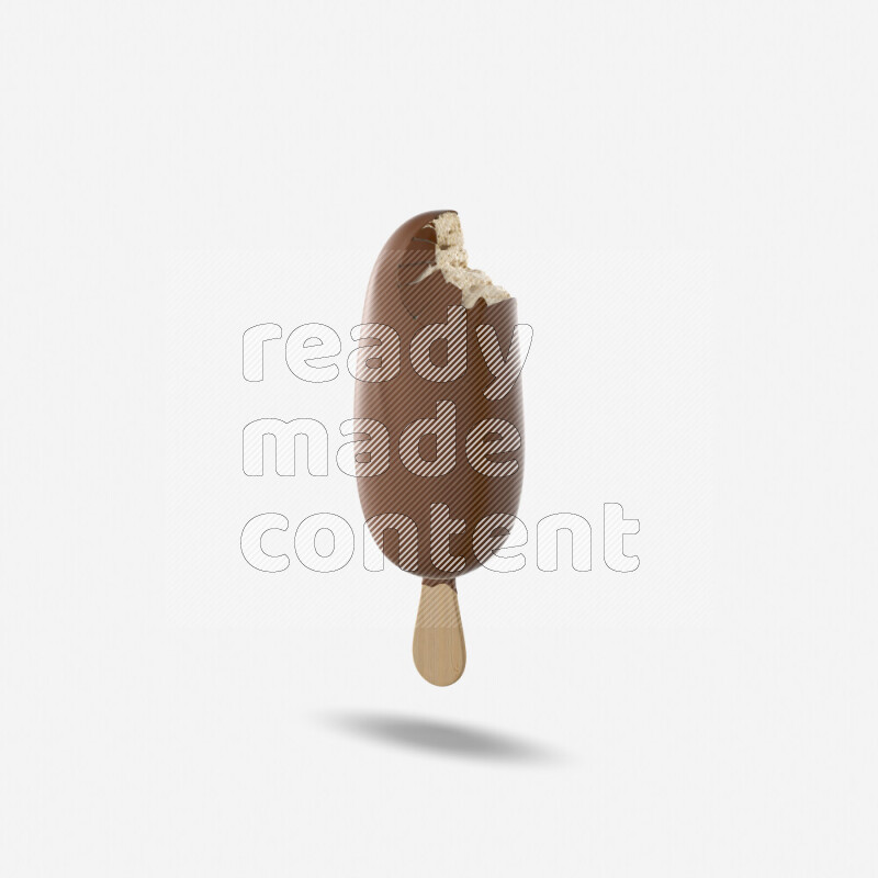 Chocolate ice cream stick mockup isolated on white background 3d rendering