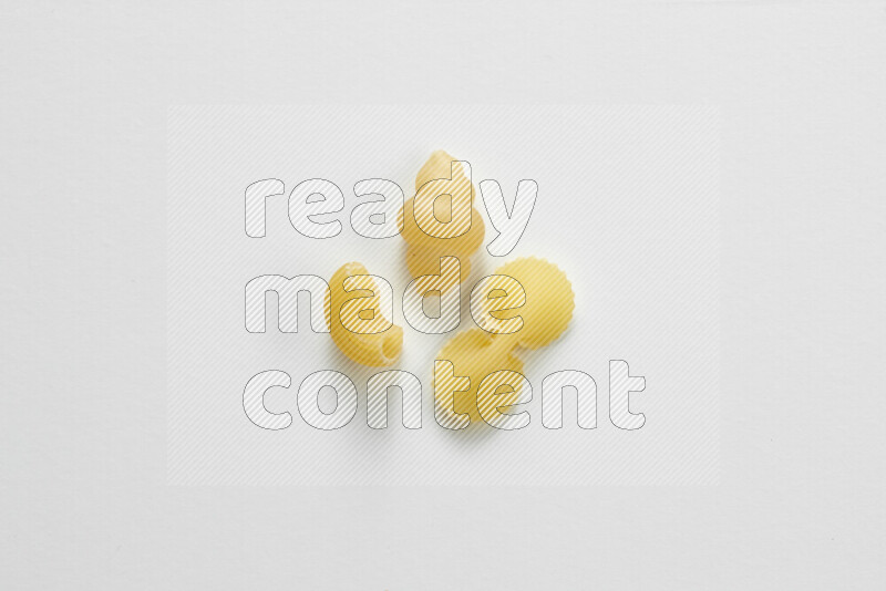 Different pasta types on white background