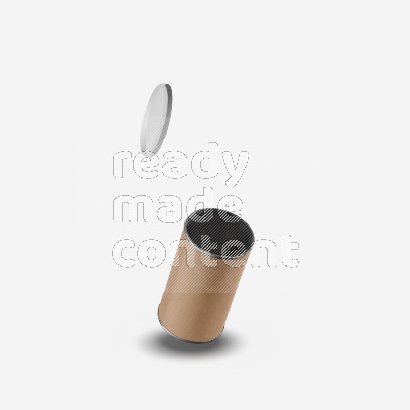 Kraft paper tube mockup with plastic cap isolated on white background 3d rendering