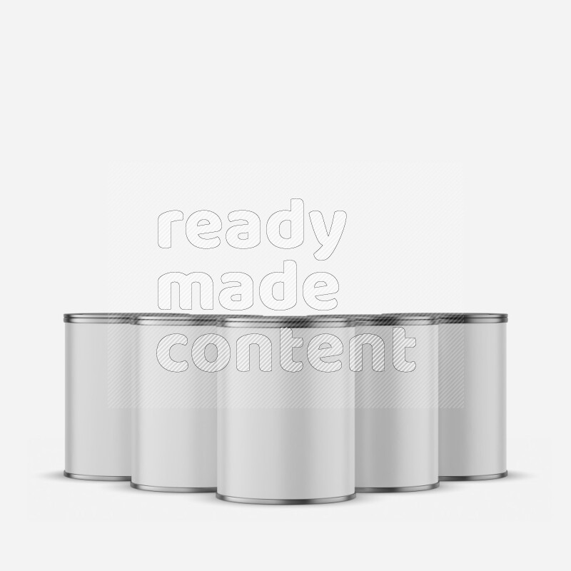Set of paper tube mockup with glossy label and metal lid isolated on white background 3d rendering