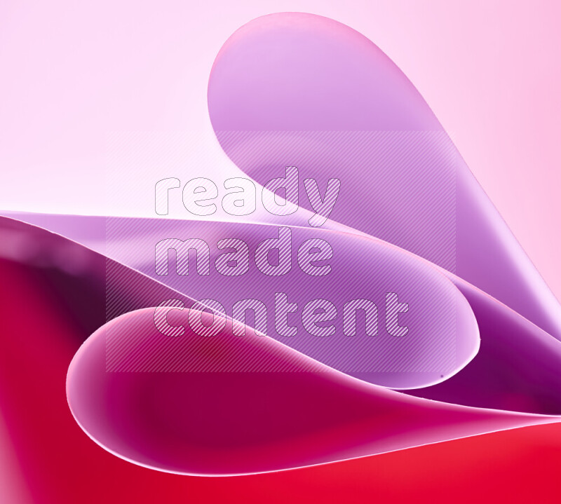 An abstract art of paper folded into smooth curves in pink gradients
