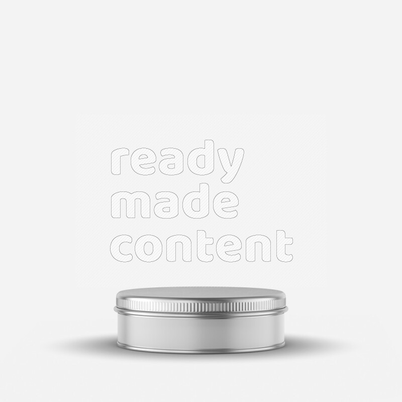 Round metal tin jar mockup with metal lid and label isolated on white background 3d rendering