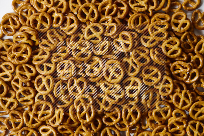 Pretzels snacks on white background