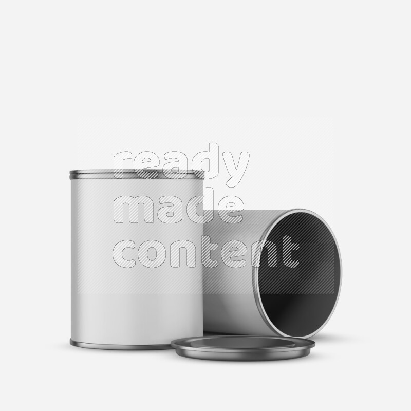 Small paper tube mockup with glossy label and metal lid isolated on white background 3d rendering