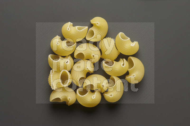 Pipe pasta on grey background