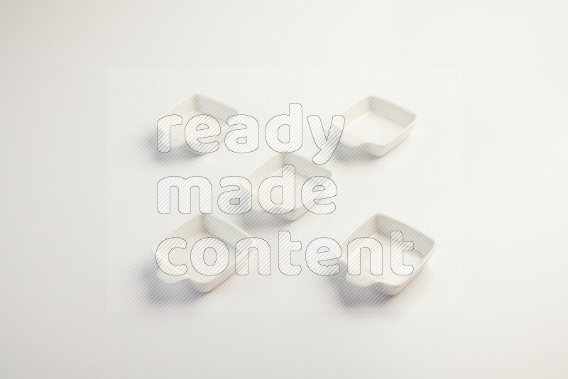 white ceramic square sauce dish on white countertop