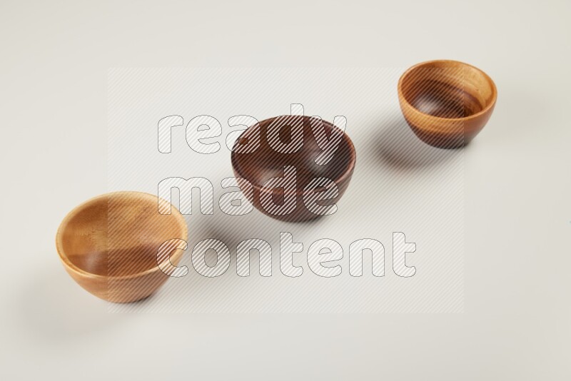 Wooden bowl on white background