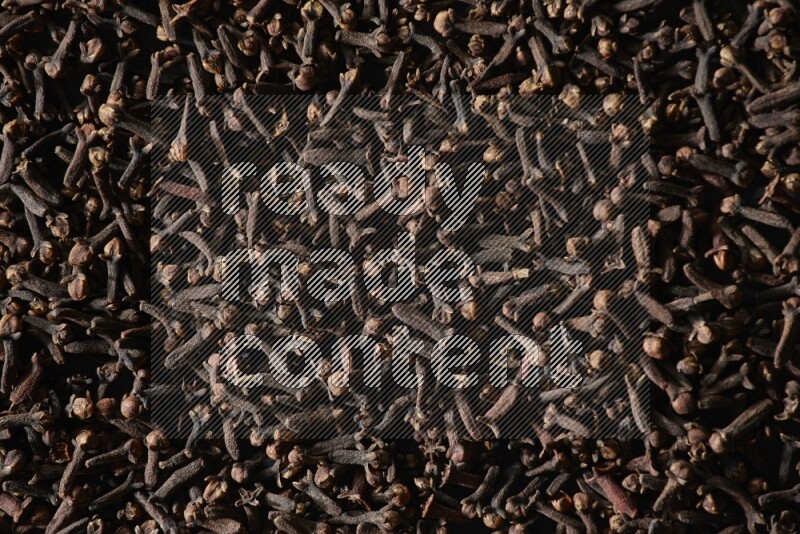 Cloves spread on black flooring