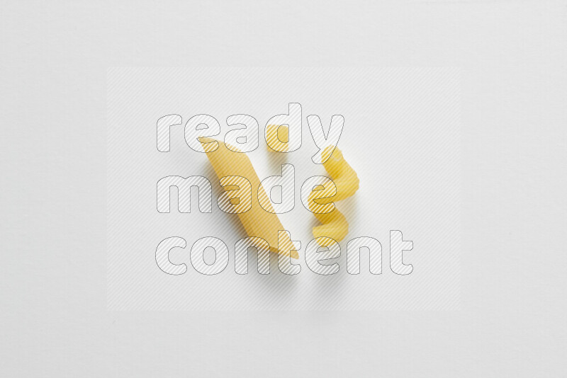 Different pasta types on white background