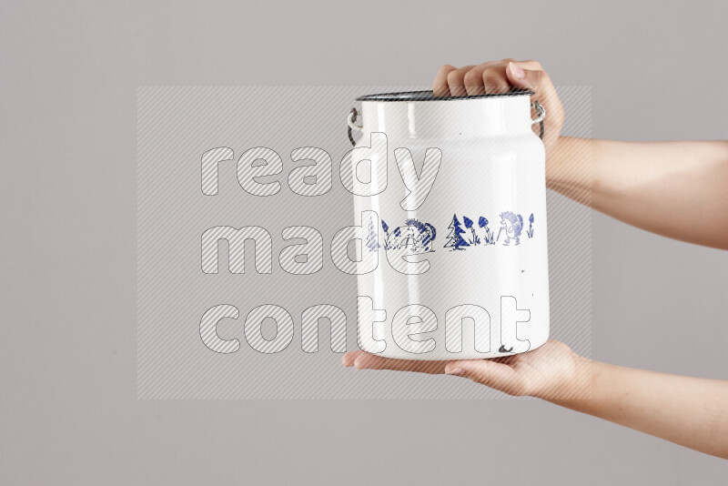 Woman hands holding different metal essentials in different positions