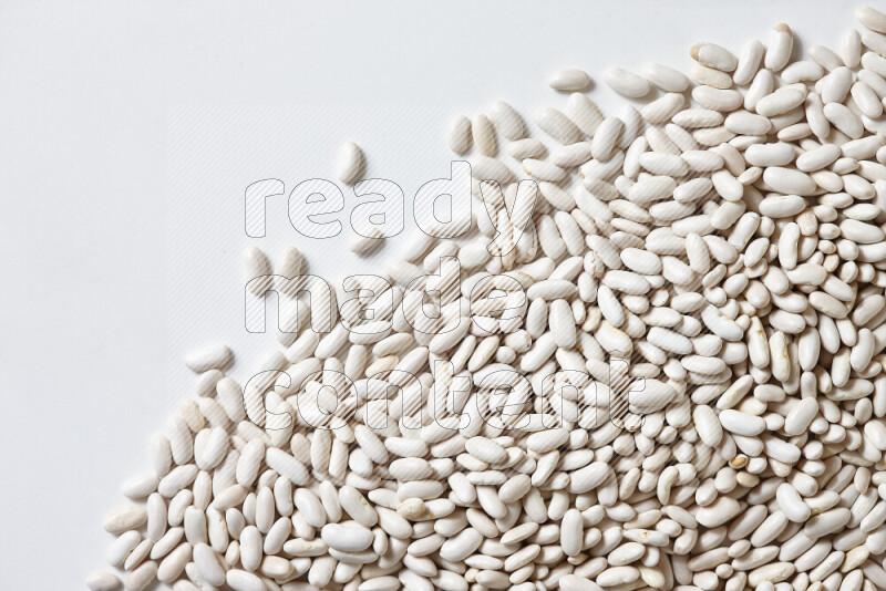 White beans on white background