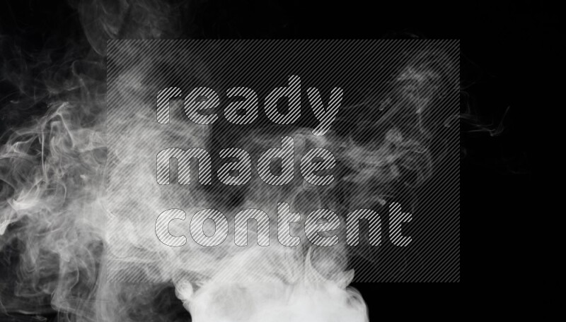 irregular white smoke on black background.