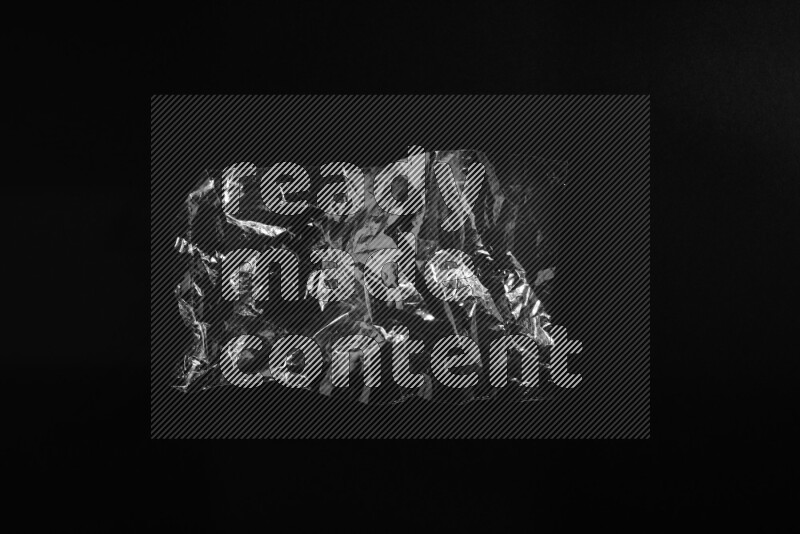 Transparent plastic textures on black background