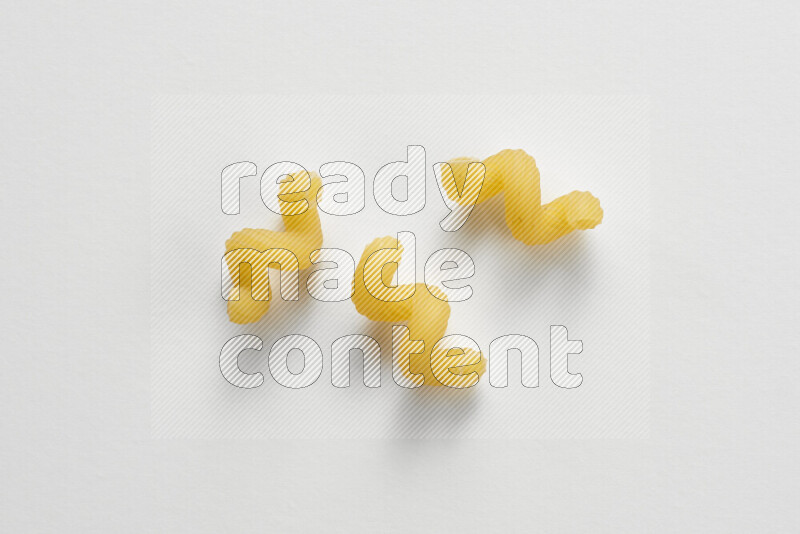 Twist pasta on white background